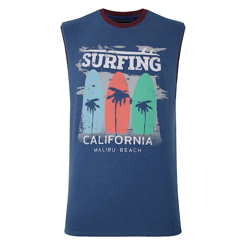 KAM Surfing Cali Sleeveless Tee Blue Marl